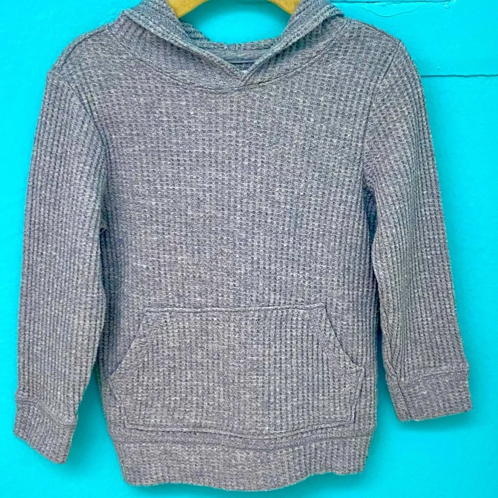 Girl's OLD NAVY Ribbed Lightweight Gray Pullover Hoodie - Size 4T